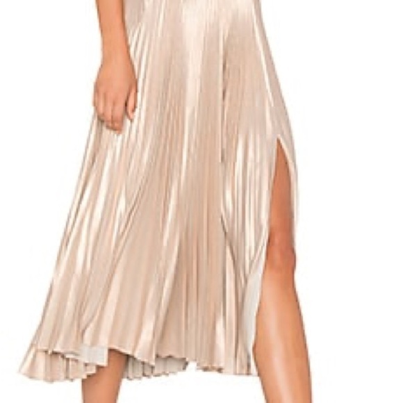 A.L.C. Bobby rose gold pleated midi skirt - Picture 3 of 11
